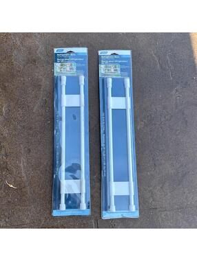 Lot Of 2 Camco 44073 Double Refrigerator Bar - 16" to 28" White Bilingual
